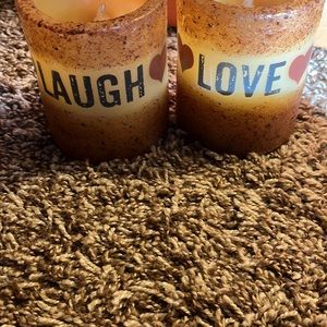 Live, laugh, love battery candles